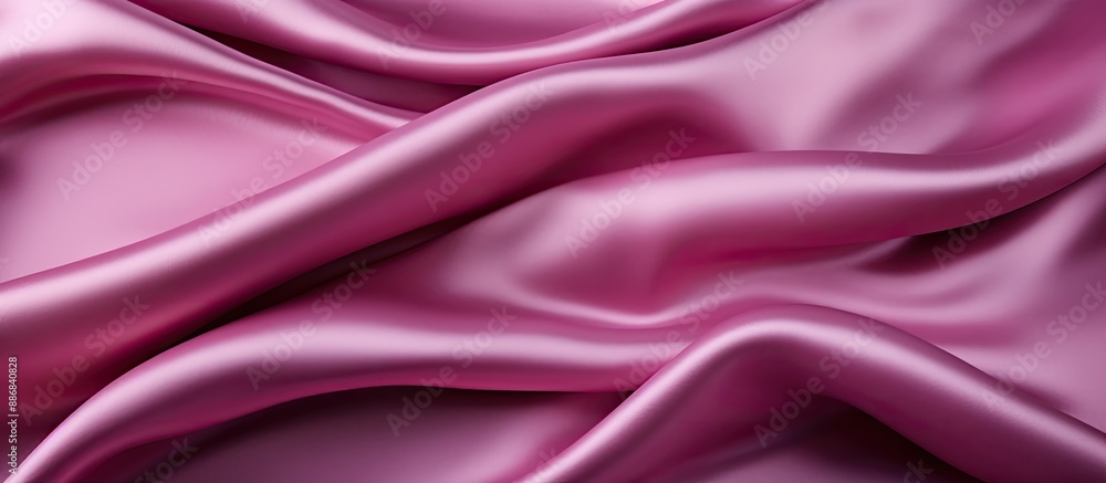 Aufkleber Smooth silk fabric in elegant bright satin with waves creates a luxurious cloth texture. Ideal as an abstract background with a copy space image in a top view.
