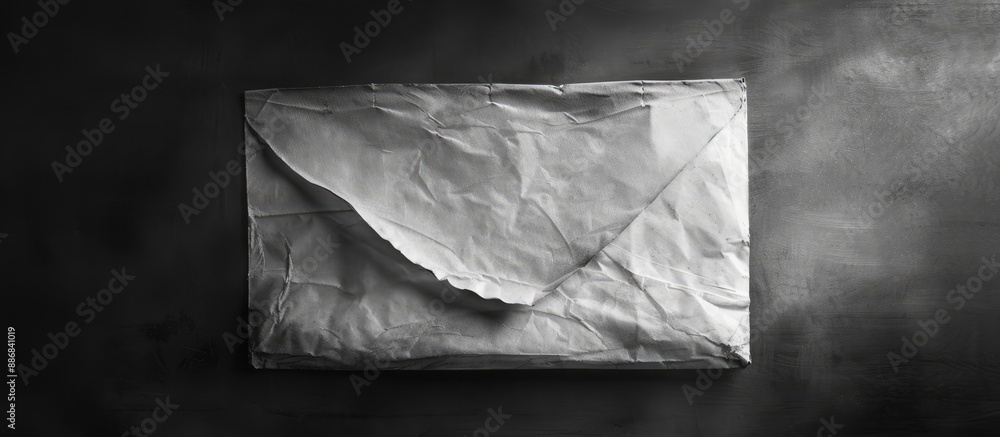 Aufkleber Envelope like a parchment cast in white juxtaposed against a backdrop as dark as the night, merge to create a striking copy space image.
