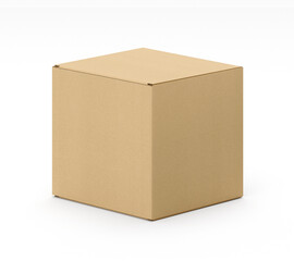 Brown Cardboard paper box isolated on white background