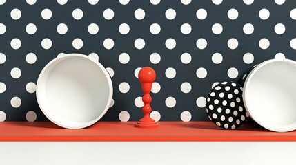 Cheerful polka dots in a variety of sizes and colors, perfect for creating a joyful and upbeat atmosphere. Illustration, Image, , Minimalism,