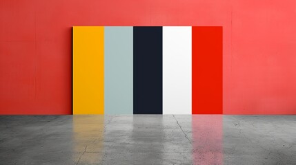 Bold stripes in primary colors, perfect for creating a dynamic and energetic backdrop for advertising campaigns. Illustration, Image, , Minimalism,