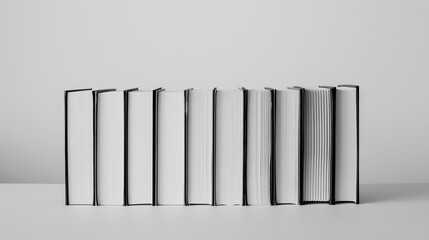 New hardcover books on white background. 