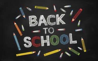 Back to school concept - school office supplies