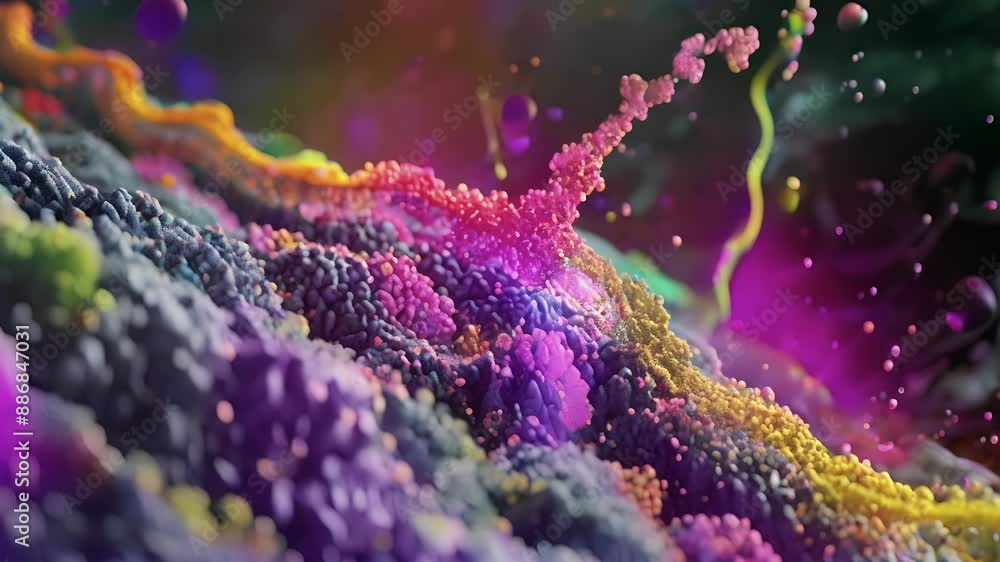 Poster a 3d reconstruction image of peroxisomes within a cell visualizing their distribution and abundance 