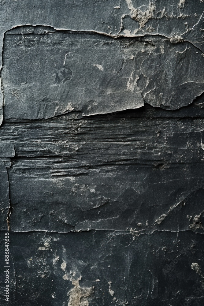 Aufkleber slate blank poster texture background with rough uneven surface. dark gray solid color provides cont