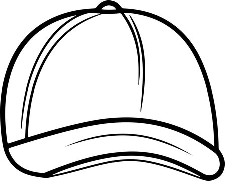 recommend clip art: Line Art Baseball Cap Illustration