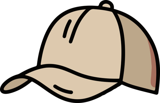 recommend clip art: Cartoon Style Beige Baseball Cap Icon, Simplicity in Leisure and Casual Style