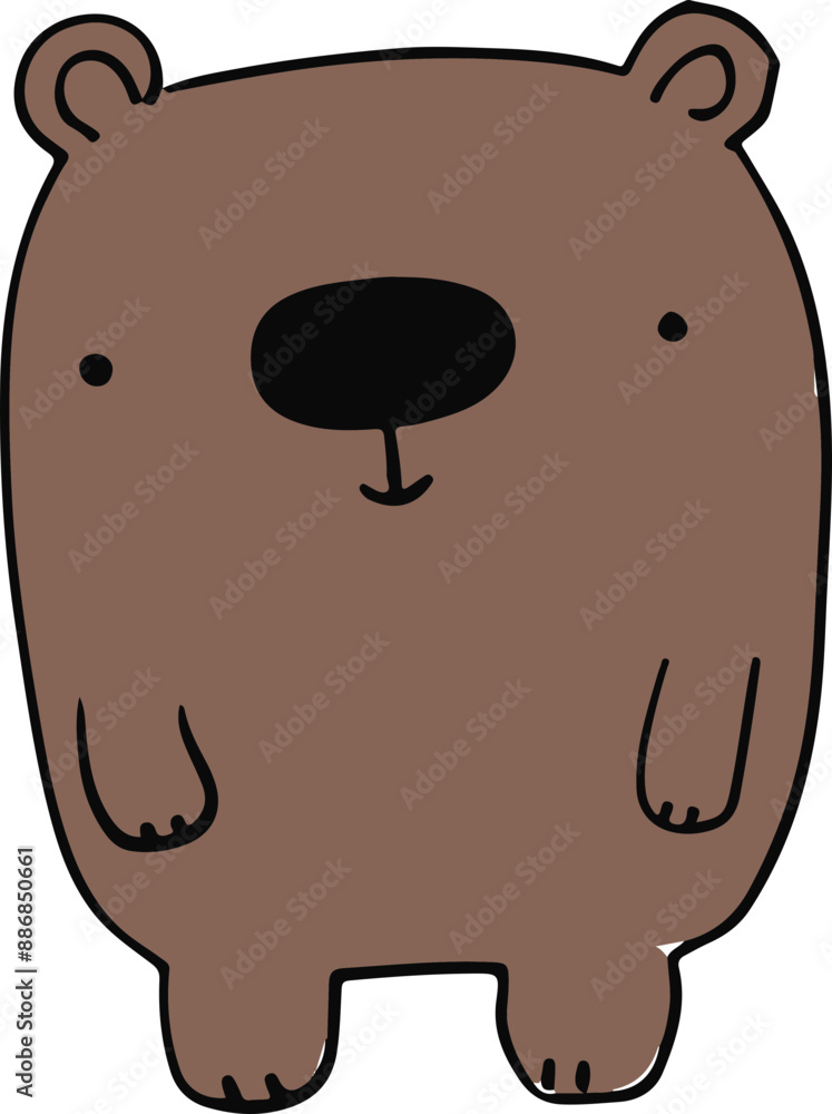 Sticker Cute Cartoon Bear