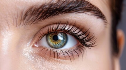 Fototapeta premium Captivating Beauty: A Closer Look at the Alluring Eyes of Young Women. AI generated image