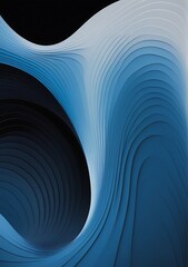 Vertical Minimalist Black and Blue Abstract Waves