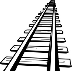 Black and White Railroad Tracks