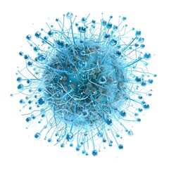 Obraz premium Close-Up of a Virus Molecule in Blue Colors