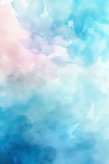 Obraz premium Abstract blue and pink watercolor painting with soft edges and a light background