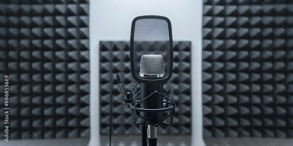 Poster creating a soundproofed podcast studio for youtube channels producing popular audio content and inte