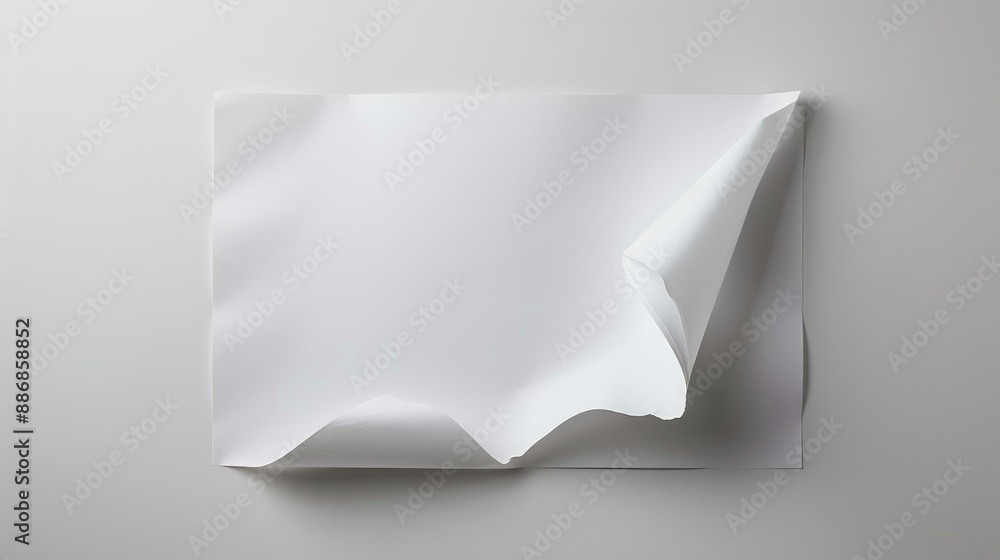 Poster paper sheet isolated on gray background with clipping path