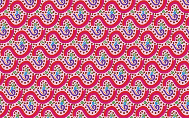 Colorful lines wave and curve Burma pattern detail art design. beauty, fashion, cute, child, deco, art deco, circle, detail, green, Myanmar, kid, spot, swirl, spiral.