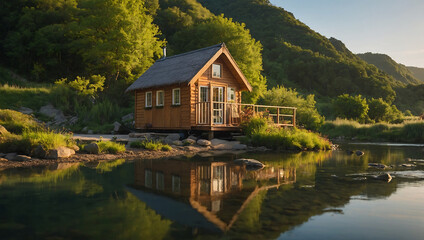 Obraz premium house on the river