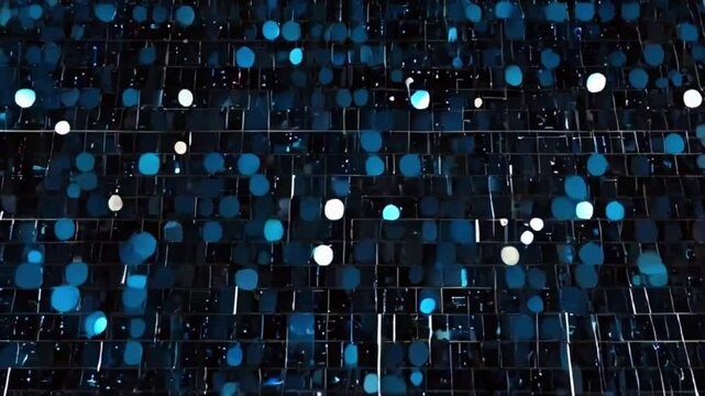 Abstract white and blue dots forming a shield or lock pattern, symbolizing cybersecurity and data protection concepts, 4K wallpaper animation video