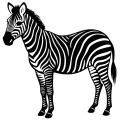 Vector Silhouette of Zebra