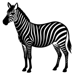 Vector Silhouette of Zebra