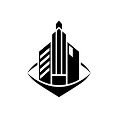 Obraz premium building logo design vector silhouette