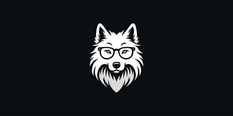 Hipster Wolf Silhouette Logo Modern and Trendy Design