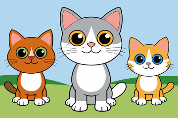 cats cartoon vector illustration 