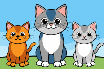 cats cartoon vector illustration 