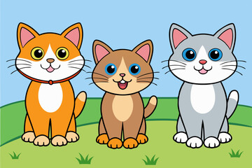 cats cartoon vector illustration 