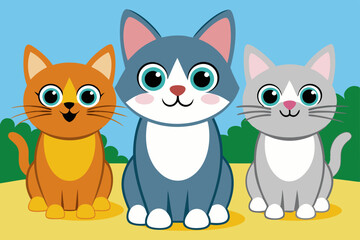 cats cartoon vector illustration 
