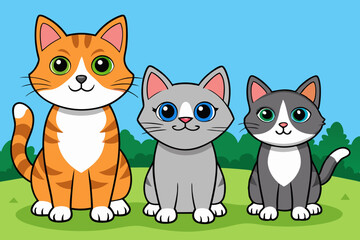 cats cartoon vector illustration 