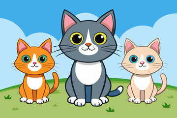 cats cartoon vector illustration 
