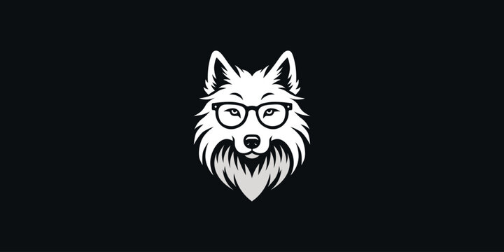 Hipster Wolf Silhouette Logo Modern and Trendy Design