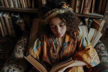 Girl are reading book in library 