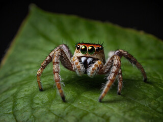 Obraz premium close up jumping spider