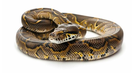 Fototapeta premium Isolated Scrub Python on White Background