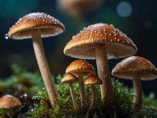 Fototapeta premium colorful mushroom in the nature macro