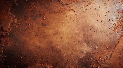  A tight shot of a dirty surface, adorned with small rocks and an accumulation of dirt at its base