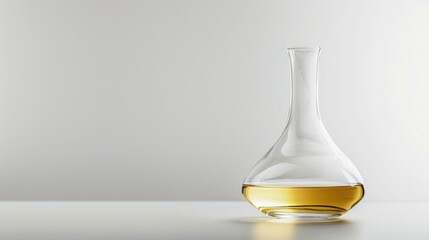 High quality photo of a white background decanter for white wine with space for text