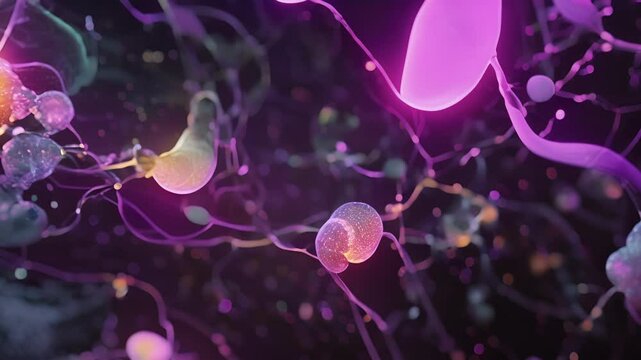 Immunofluorescence image depicting the expression of various receptors on the surface of microglia marking their potential role in immune response.