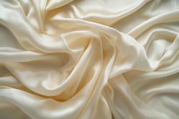 Fototapeta premium Soft white fabric texture close-up. Curled edges add depth. Blurred background focuses on smooth surface. Perfect for eco-friendly packaging design, textile research, or fashion inspiration.