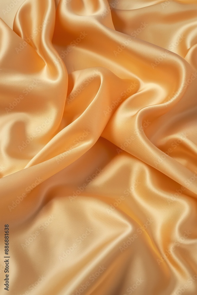 Poster satin fabric texture close-up with yellow hue, subtle texture and gray stripe. fabric surface smooth