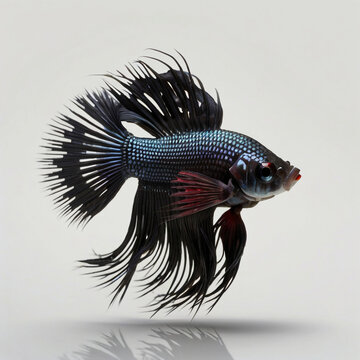 Black crown tail betta fish
