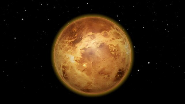 Animation of the rotation of planet venus