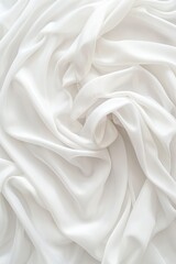 Obraz premium White fabric texture close-up. Smooth surface with natural fibers. Blurred background highlights fabric smoothness. Perfect for textile design, fashion, and interior decoration.