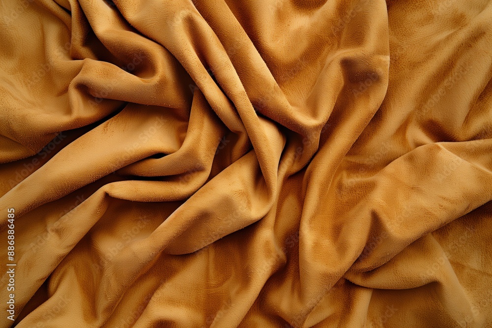 Poster brown fabric texture close-up. natural fibers like cotton or linen. smooth surface with slight wrink