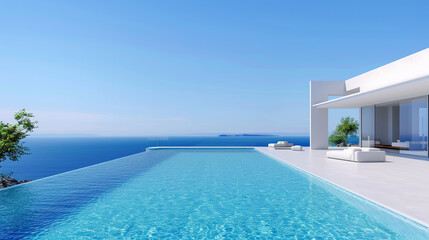Luxury villa featuring a minimalist design and panoramic views.