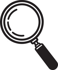 magnifine glass silhouettes vector art illustration