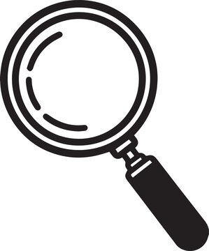magnifine glass silhouettes vector art illustration