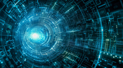 Modern Digital Abstract 3D Background: Futuristic Cyberspace and Data Transfer in Wireless Networking Technology for Science and Education